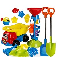 AODLK Beach Sand Toys Set 13 Pcs Beach Toy Set Sand Toys Kit for Kids Children Toddles Sand Molding Toy Includes Dump Truck Pail Sand Dual-Wheel Shovels Rake Watering can