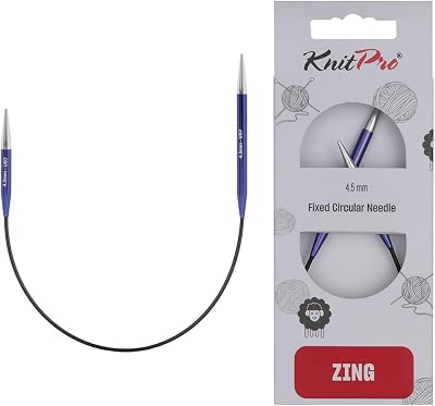KnitPro Zing Fixed Circular Needles 10 inch 4.50mm Asymmetrical