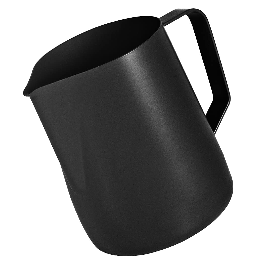 Dianoo Milk Frothing Pitcher, 600 ML (20 OZ), Black, Stainless Steel, Coffee Jug, Latte Art Cup