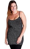 Ladies Plus Size Polka Dot Spaghetti Strap Long Tank Top, Multiple Colors Available