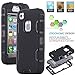 ULAK iPhone 4 Case,iPhone 4S Case, Knox Armor Shockproof Heavy Duty Combo Hybrid Defender High Impact Body Rugged Hard PC & Silicone Case Protective Cover for Apple iPhone 4 4S (Black/Black)