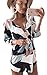 ECOWISH Womens Dresses Summer Casual V-Neck Floral Print Geometric Pattern Belted Summer Dresses for Women 2023