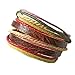 COOLLA Adjustable Leather Bracelet Buckle Bracelet Made of Hemp Ropes Brown Leather Cuff Bracelet SL2326