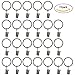 Tojwi 72pcs Curtain Clips Rings Metal Drapery Curtain Rings with Clips