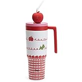 Tagi. Put-Put Flower Tumbler 40oz with Handle and Straw, 316L Stainless Steel Insulated Water Bottle, Fits in Cup Holder (Puppy TonTon)