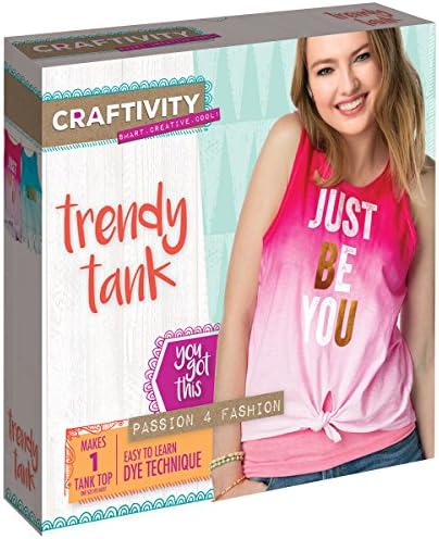 CRAFTIVITY Trendy Tank Craft Kit, Create Your Own Ombre Dye Top for Teens