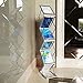 HAITIAN Aluminum Foldable Literature Holder Magazine Rack Brochure Display Stand Floor Pop-up Catalog Leaflet Flyer Holder with Portable Carrying Case for Tradeshow, Conference, Office Showroom