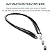 Bluetooth Headphones Retractable, LSCHARM Sport Wireless Stereo Neckband Headset Retractable Earbuds Noise Cancelling with Mic (Black)