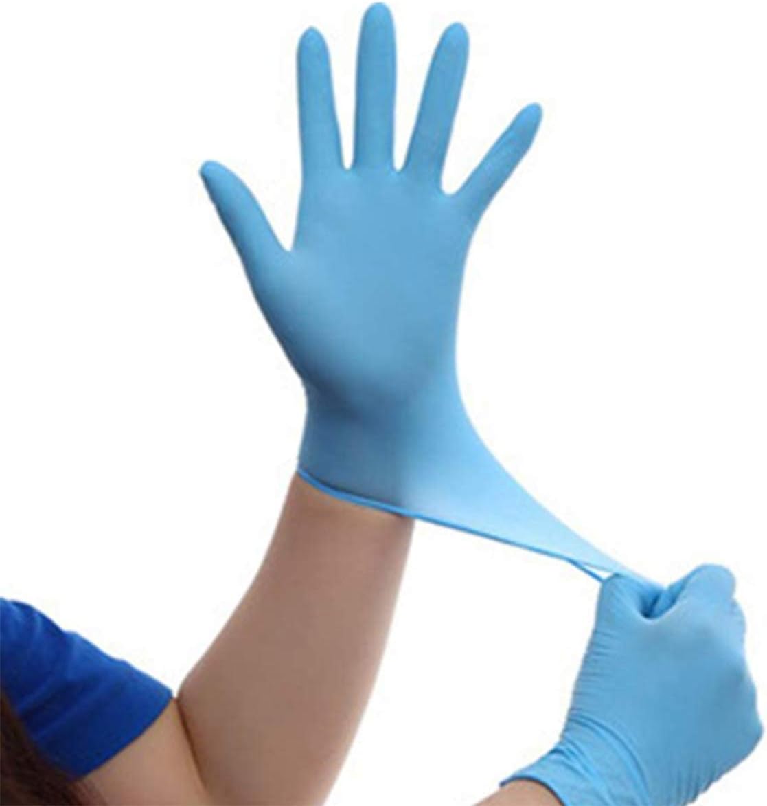 100PCS Disposable Gloves,Nitrile Gloves with Textured Fingertips Latex Free,Powder Free,Non-Sterile,Multi-Purpose for Food Handling,Home Cleaning (M, Blue)