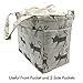 Insulated Lunch Bag Reusable Sling Shoulder Lunch Tote Travel Picnic Drawstring Bento Cooler Bag, Front Pocket and 2 Side Pockets (Grey Cats)