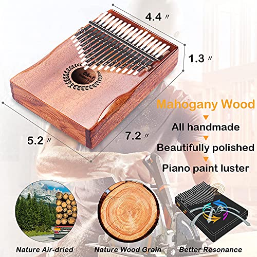 Kalimba Profesional 41 Keys Thumb Piano Full Veneer Solid Wood Okoume
