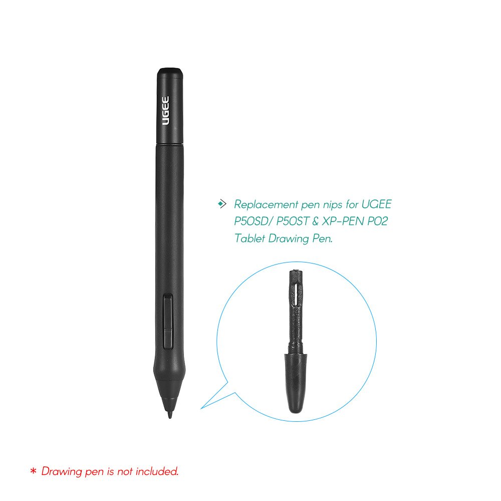 Leslaur 50pcs/Pack Replacement Nibs Pen Tips for UGEE