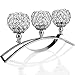 Anferstore 17 Inch Gold Crystal Candle Holders,Three Crystal Candlestick Wedding/Holiday/Plot People Gift Decoration (Silver)