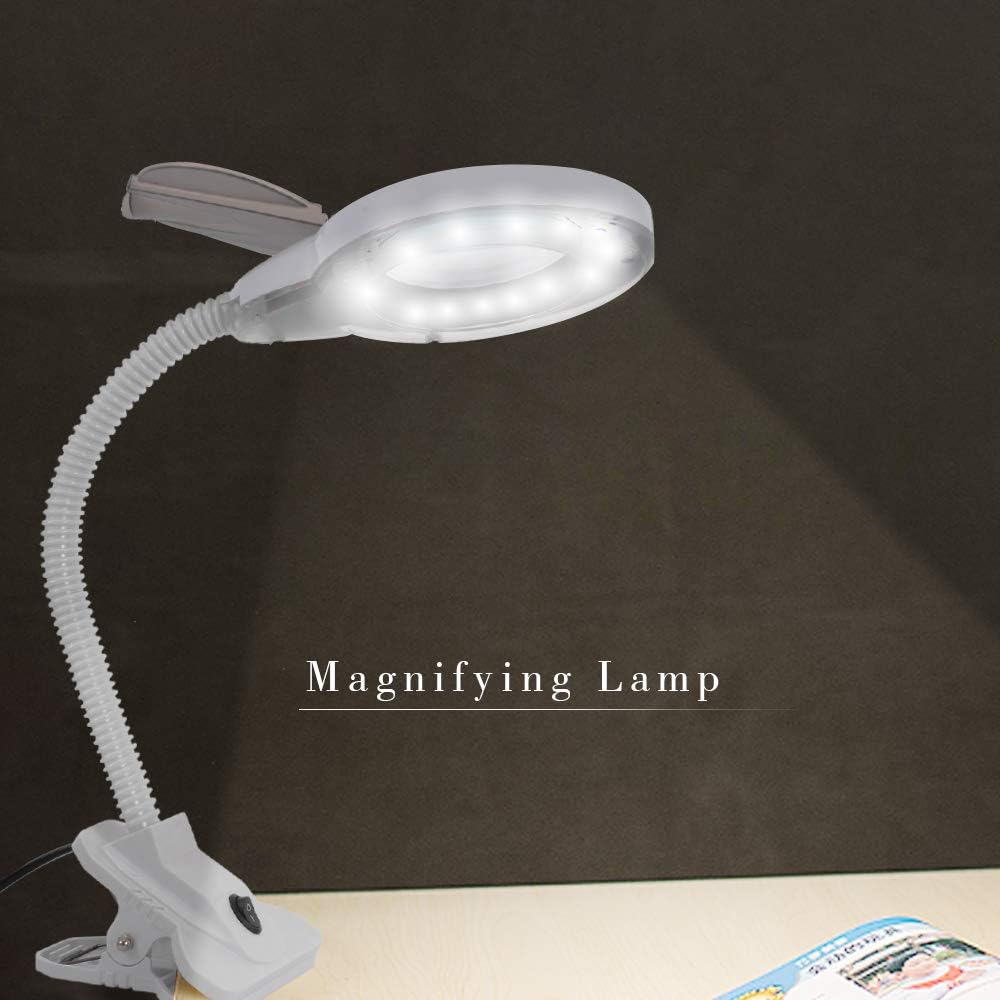 Holulo Clamp Lamp 2X Magnifying Lamp with Light Hands Free Led