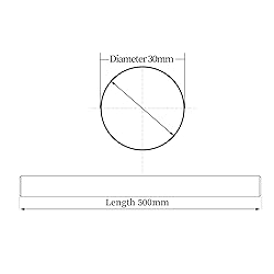 1 PCS 30mm x 500mm (1.18 x 19.69 inches) Vigorous