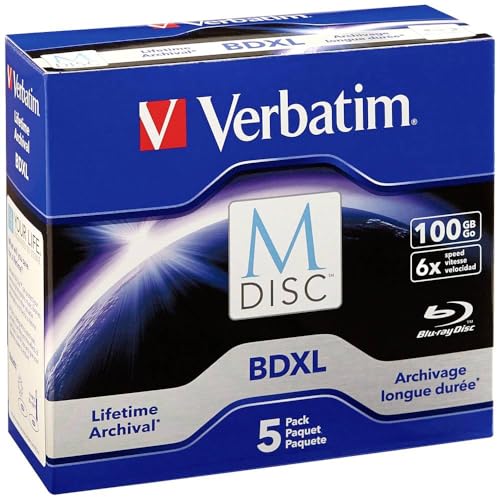 Verbatim M DISC BDXL 100GB 6X with Branded Surface Blank Blu-Ray Recordable Med…