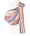 Hip Baby Wrap Ring Sling Baby Carrier for Infants and Toddlers - 100% Soft Cotton Baby Wraps Carrier for Babies 8-35 lbs - Perfect Baby Shower Gifts Moms and Dads - Nursing Cover (Rainbow Honeycomb)