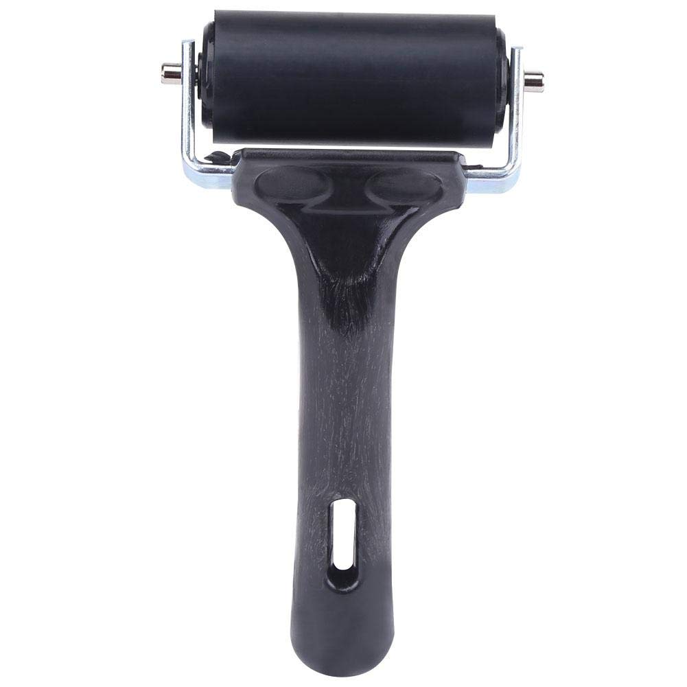 Rubber Brayer Roller, Heavy Duty Rubber Ink Roller for Lino Printing Block Printing Stamping Tools 6cm Printing Roller for Art Crafts Woodworking DIY Projects