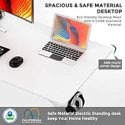 SMUG Height Adjustable Electric Standing Desk, 55 x