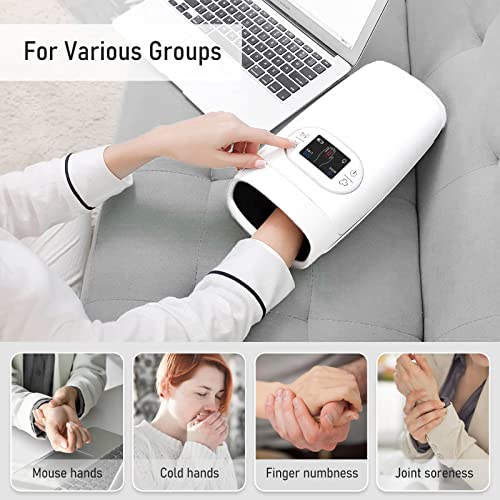 Cordless Electric Hand Massager with Compression & Heat, Hand Massager
