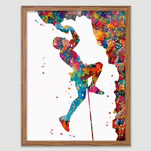 Rock Climbing Watercolor Poster Climber Art Prints Sports