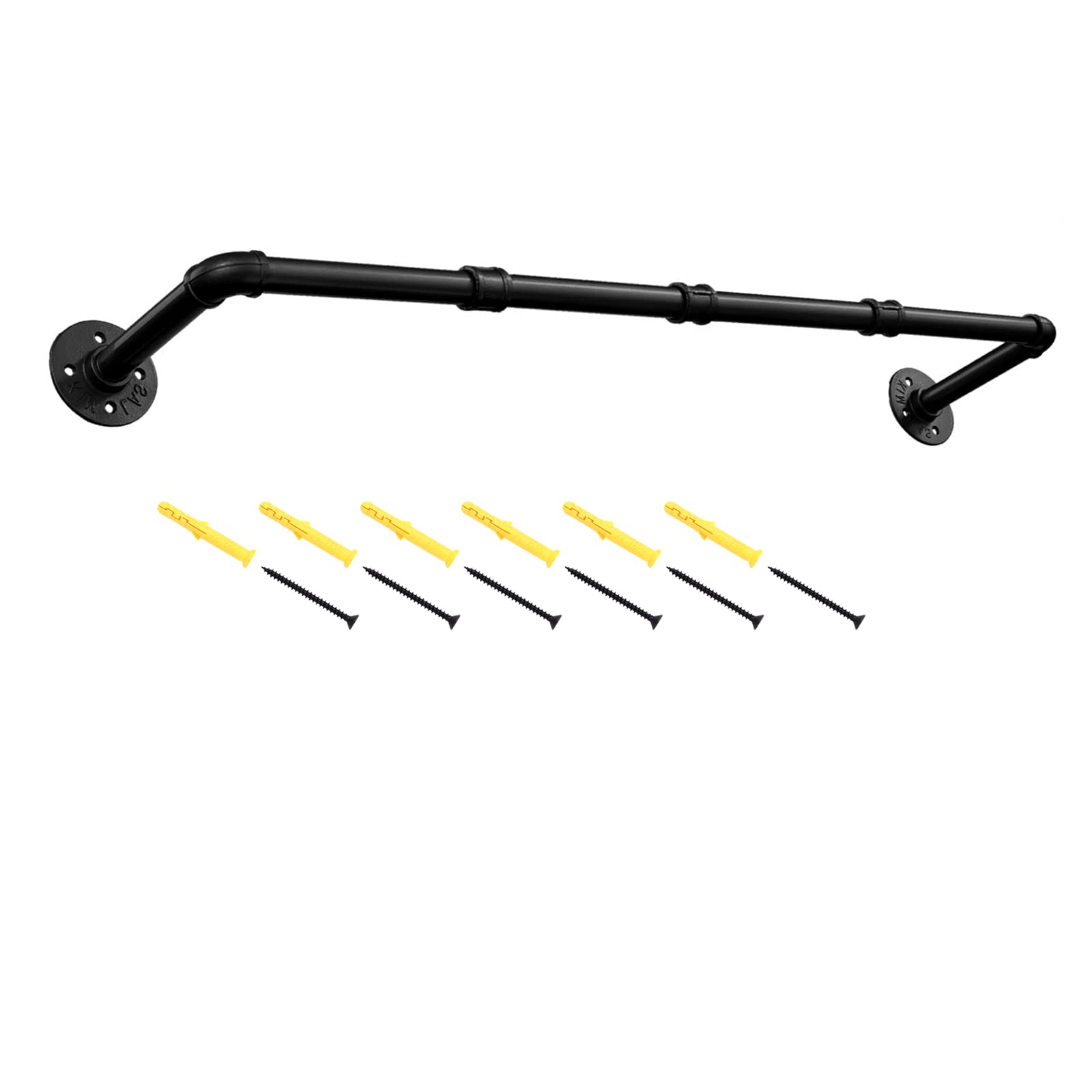 HOME COMPOSER Heavy Duty Garment Bar Wall Mounted, 100cm Industrial Retro Pipe Garment Rack for Hanging Clothes, Retail Display Garment Rail Clothes Rod, Max Load 65kg