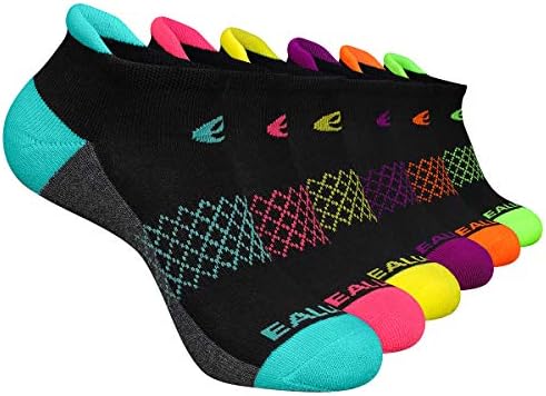 Eallco Womens Ankle Socks 6 Pairs Running Athletic Cushioned Tab Socks