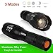 MIZOO Flashlight LED Torch Adjustable Super Bright Aluminium Alloy Waterproof Lighting with Nylon Case