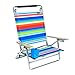 Deluxe 5 pos Lay Flat Aluminum Beach Chair w/ Cup Holder