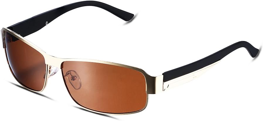 FORTOP Sunglasses Retro Designer Rectangular Square Lens Flat Glasses Wayfarer Square Sunglasses with Metal Frame for Men