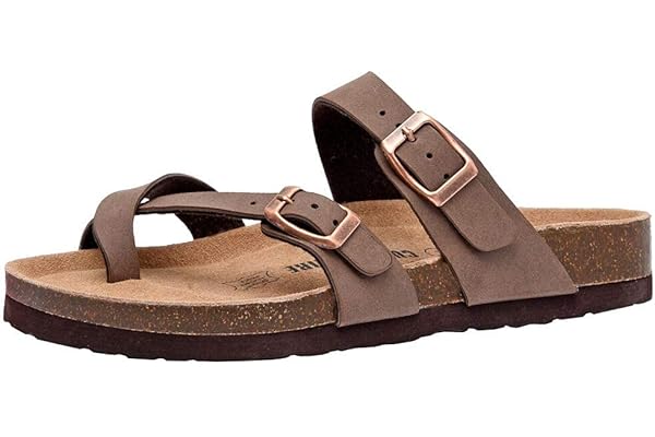 CUSHIONAIRE Women's Luna Cork Footbed Sandal With +Comfort