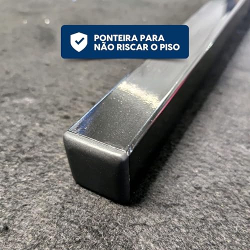 Cannes Pés de Mesa Industrial, 75 cm, Aço Carbono Preto Fosco, Alta Resistência, Suporta 80 kg por Unidade, Conjunto com 4