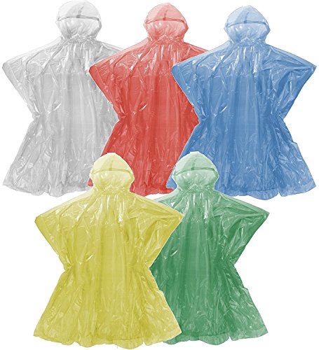 image for Wealers Poncho One Size Fit All with Hood 10 pieces in display box, 5 