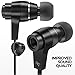 Sentey LS-4215 Oryon Plus Black Earbuds with Improved Sound Quality Metal Audiophile in-Ear Headphones Earphones Headset for Music Running Travel Carrying Case Included Inline Microphone Control