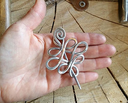 Looping Celtic Crossed Knots Aluminum Shawl Pin, For Knit or Crocheted Scarf, Handmade in Oregon - Image 5