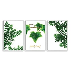 3 Piece Framed Canvas Wall Art for Living Room, Bedroom Green Plants Theme Canvas Prints for Home Decoration Ready to Hang - 16"x24"x3 Panels
