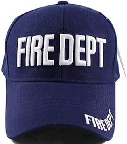 Fire Fighter Rescue Hat Baseball Cap Adjustable Embroidered 3D Black Navy
