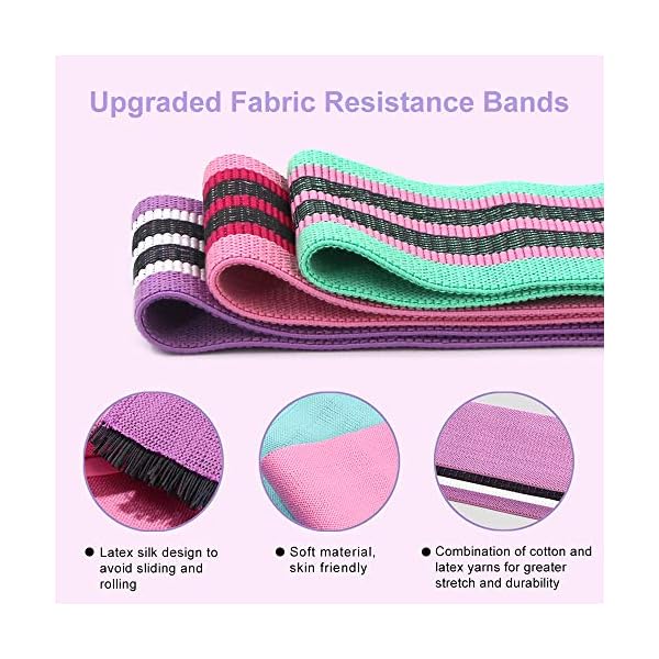 Znines Resistance Bands, Non-Slip Exercise Bands for Legs and Glutes, 3 Resistance Levels Workout Bands Booty Bands for…