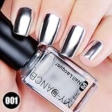 Inverlee Flow Gold Mirror Chrome Effect Nail Polish Nails Art Glitter Decoration Manicure (A)