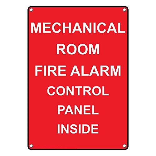 Weatherproof Plastic Vertical Mechanical Room Fire Alarm Control Panel Inside Sign with English Text