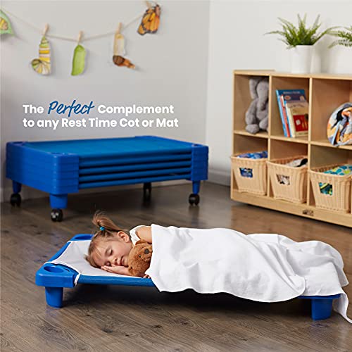 ECR4Kids ELR026 Daycare Cot Rest Time Blanket for Kids, White (12Pack