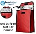 Insulated Lunch Tote Bag - Roll Top Lunchbox Fits in a Backpack - Cooler Solutions Loncheras Food Kit by bogo Brands (Red)
