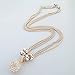 Necklace, Gold Silver Rose Gold Plated Long 3-Color Multi-Chain Necklace Full Rhinestone Crystal Disco Ball Pendant Necklace Fashion Jewelry Gift for Women Mother Wife at Mother’s Day,Birthday