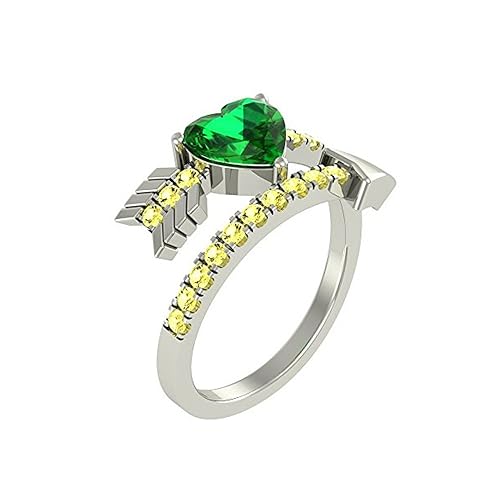 Mejor compromiso anillos de boda en 1,55 Ct color verde circonitas cúbicas con forma