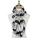 FURTALK Flower Brim Real Rex Rabbit Fur Scarf for Women
