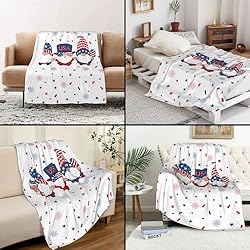 4th of July Throw Blanket Gnomes Patriotic