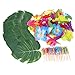 Shappy 98 Pieces Hawaiian Luau Theme Party Decorations, Including 24 Pieces Tropical Palm Leaves, 24 Pieces Luau Flowers and 50 Pieces Multi-Color Umbrellas