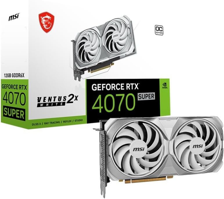 MSI GeForce RTX 4070 SUPER 12G VENTUS 2X WHITE OC