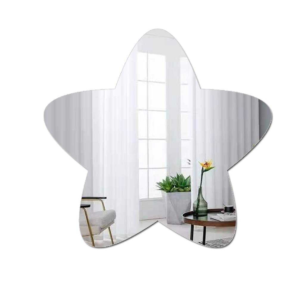 Large Wall Acrylic Mirror, Bathroom Star Mirror for Walls Wall-Mounted Mirrors for Make Up Vanity Baby Room Mirror Living Room Entryway Bedroom Kindergarten Decor Festival Stickers Decoration