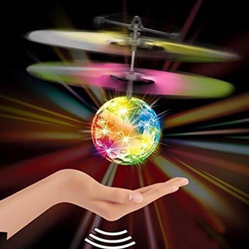 RC Flying Ball, Flingdress Infrared Induction Helicopter Ball with Rainbow Shinning LED Lights and Remote Control for Kids, Flying Toy for Boys and Girls